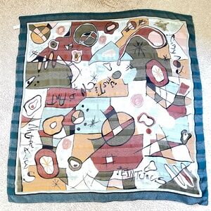 Vintage Italy Abstract Scarf 34" x 35"